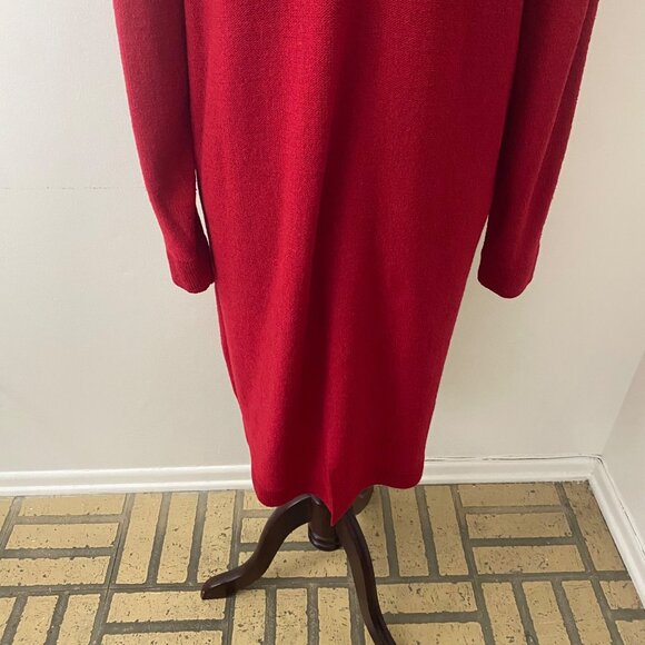 Vintage Steve Fabrikant Wool Dress Christmas Holidays Red - Picture 9 of 14